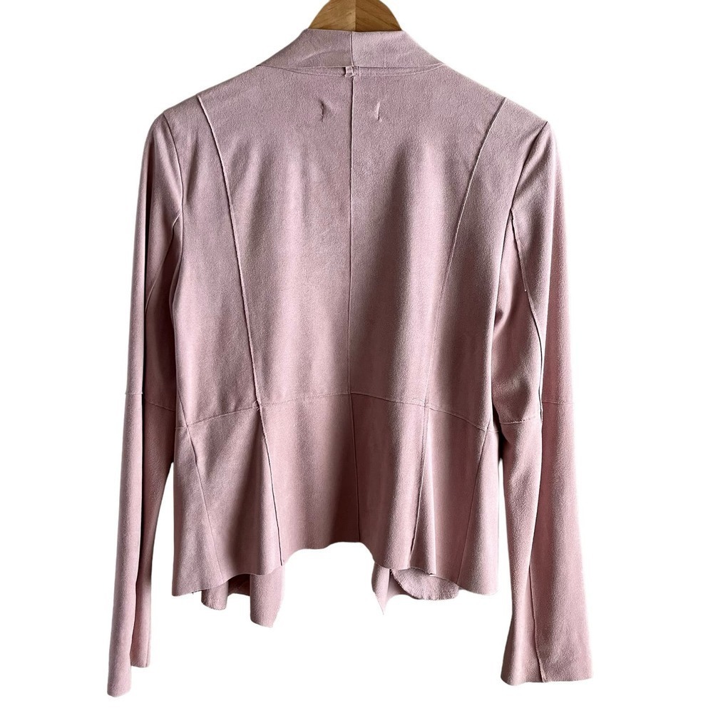Bagatelle Faux-Suede Drape-Front Jacket‎ Blazer in Pink, Size Small - Picture 10 of 13